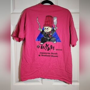 Port & Company Preshrunk Cotton Pink Miyabi Kyoto Graphic T Shirt L